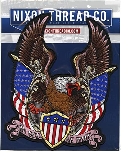 טלאי מגן נשר פדרלי 12.5 | ארהב דגל הווטרינר הצבאי פטריוטי באלוהים אנו סומכים | ברזל רקום על גדול - מאת ניקסון חוט ושות '.